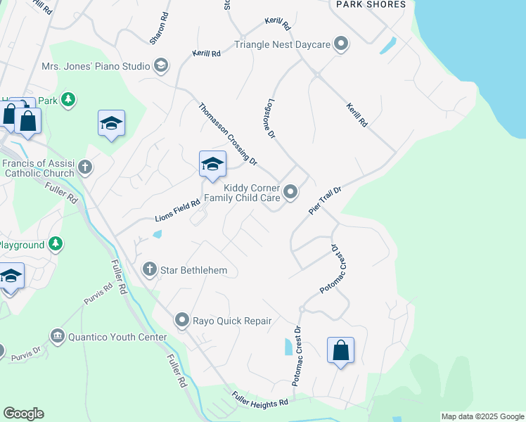 map of restaurants, bars, coffee shops, grocery stores, and more near 4051 Sapling Way in Triangle