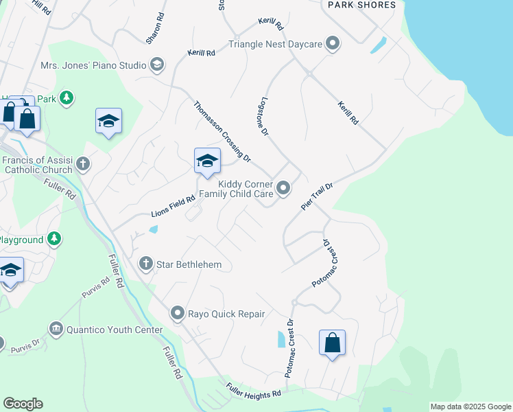 map of restaurants, bars, coffee shops, grocery stores, and more near 4051 Sapling Way in Triangle