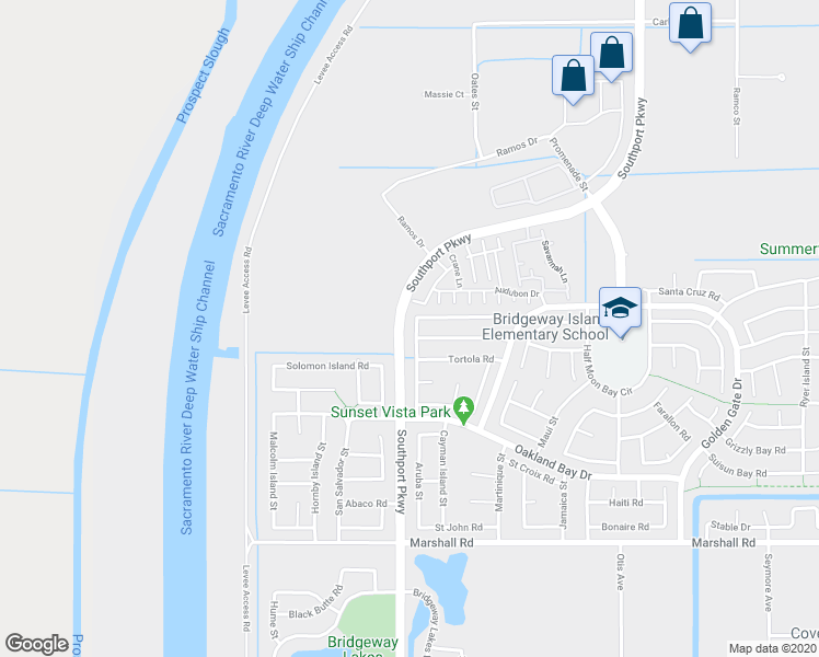 map of restaurants, bars, coffee shops, grocery stores, and more near 3088 Fiji Island Street in West Sacramento