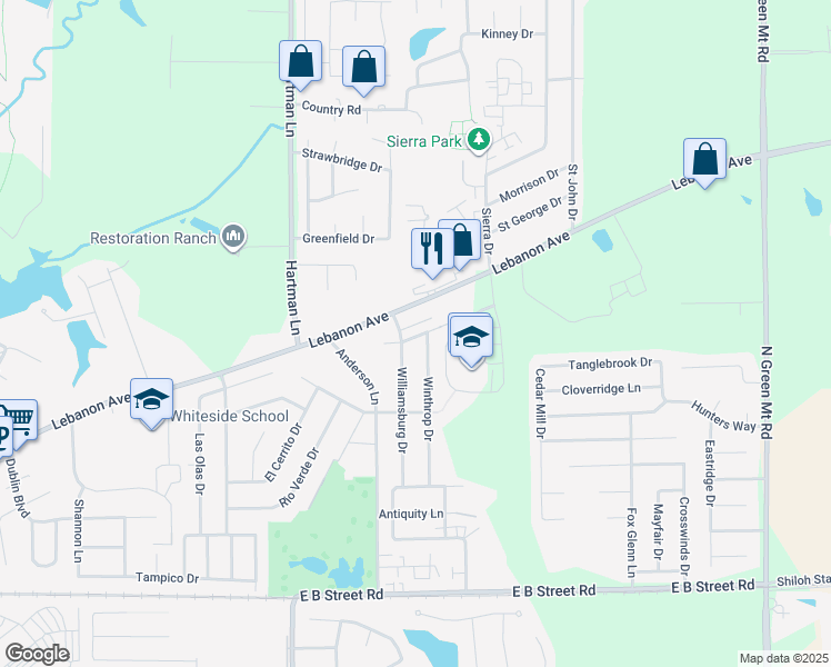map of restaurants, bars, coffee shops, grocery stores, and more near 109 Williamsburg Drive in Belleville