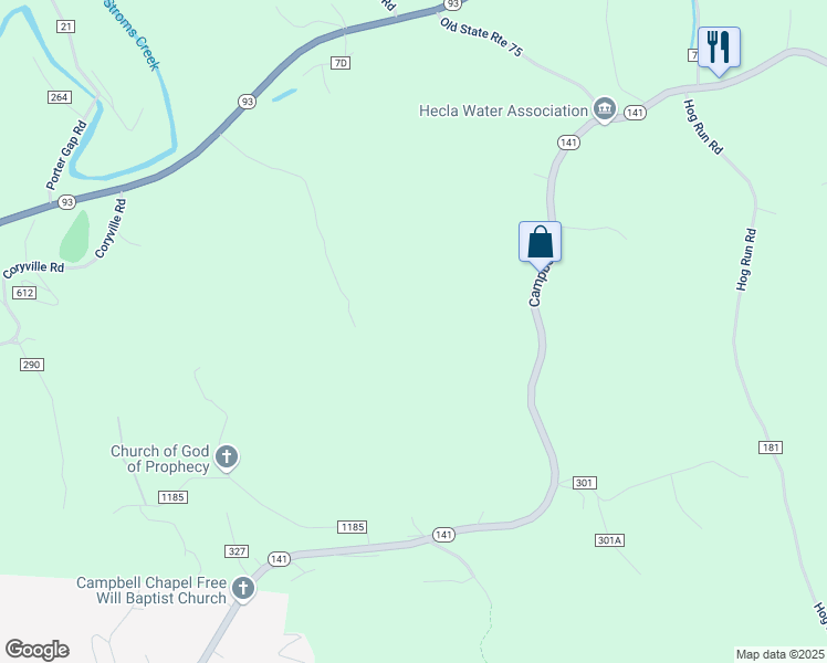 map of restaurants, bars, coffee shops, grocery stores, and more near 628 Sulphur Spring Road North in Ironton