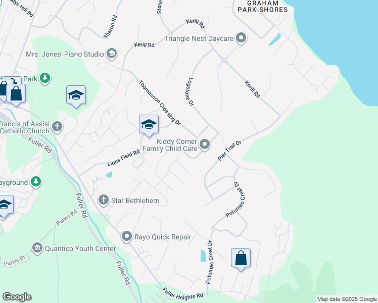 map of restaurants, bars, coffee shops, grocery stores, and more near 4054 Sapling Way in Triangle