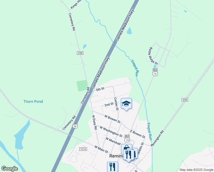 map of restaurants, bars, coffee shops, grocery stores, and more near 7262 5th Street in Remington