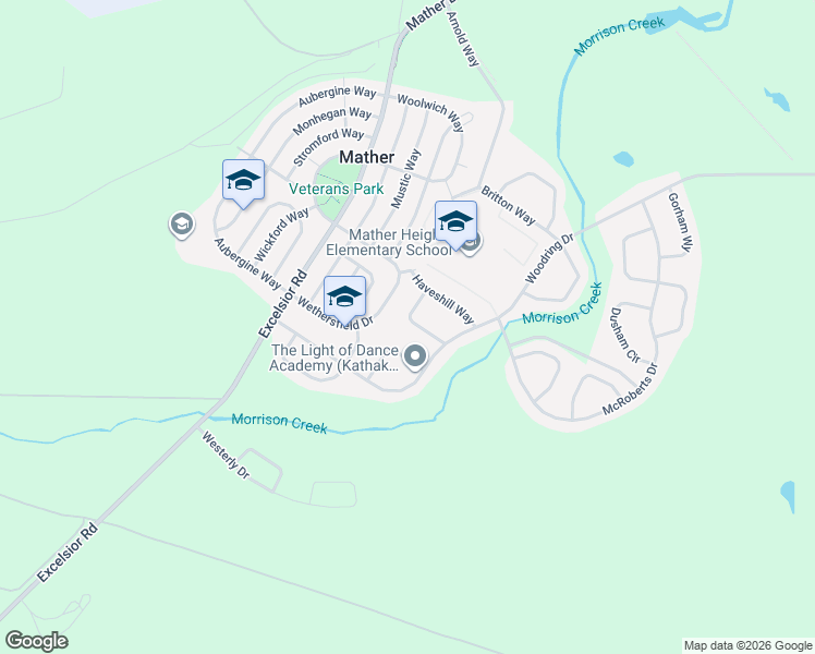 map of restaurants, bars, coffee shops, grocery stores, and more near 4409 Powell Drive in Sacramento County