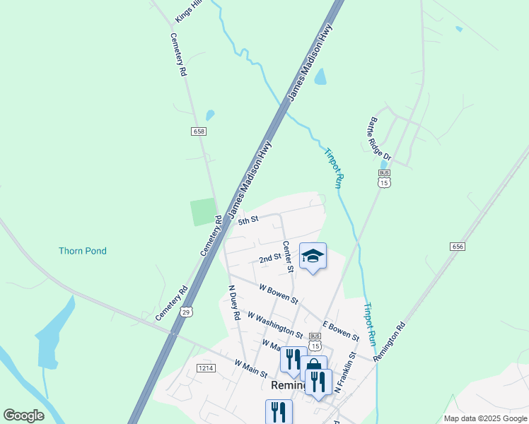map of restaurants, bars, coffee shops, grocery stores, and more near 7262 5th St in Remington
