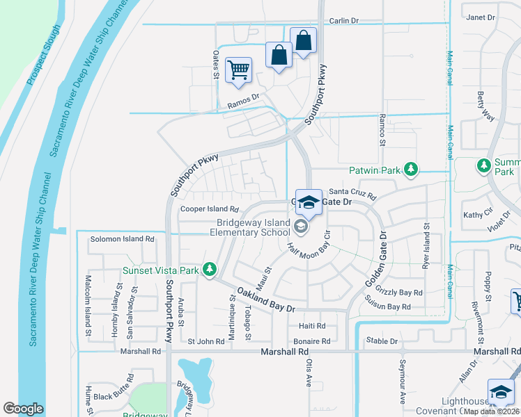 map of restaurants, bars, coffee shops, grocery stores, and more near 3435 Audubon Drive in West Sacramento