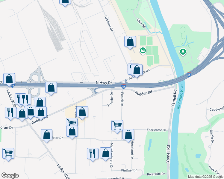 map of restaurants, bars, coffee shops, grocery stores, and more near 1 Premier Drive in Fenton