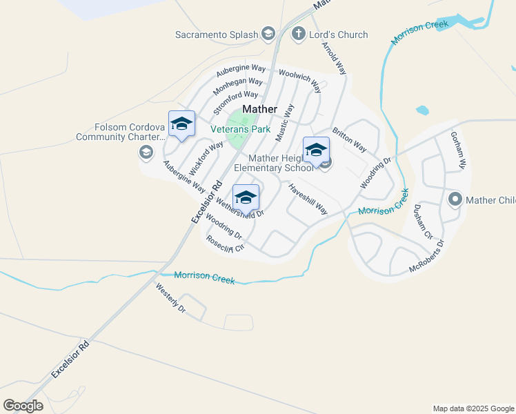 map of restaurants, bars, coffee shops, grocery stores, and more near 4439 Pittsfield Way in Sacramento County