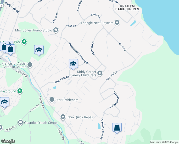 map of restaurants, bars, coffee shops, grocery stores, and more near 4064 Sapling Way in Triangle