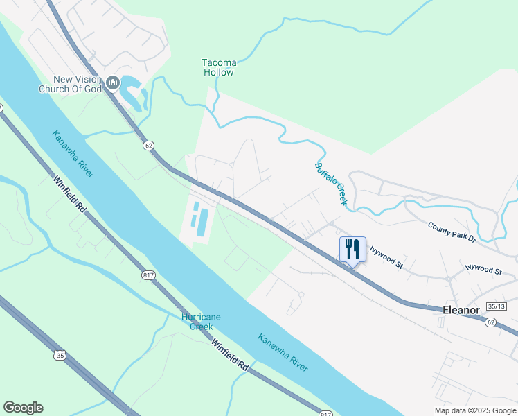 map of restaurants, bars, coffee shops, grocery stores, and more near 13262 Charleston Road in Eleanor
