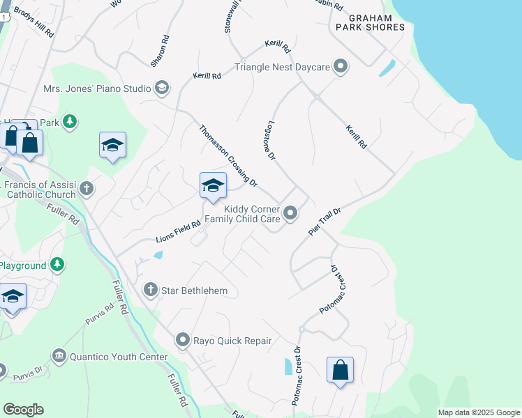 map of restaurants, bars, coffee shops, grocery stores, and more near 4064 Sapling Way in Triangle