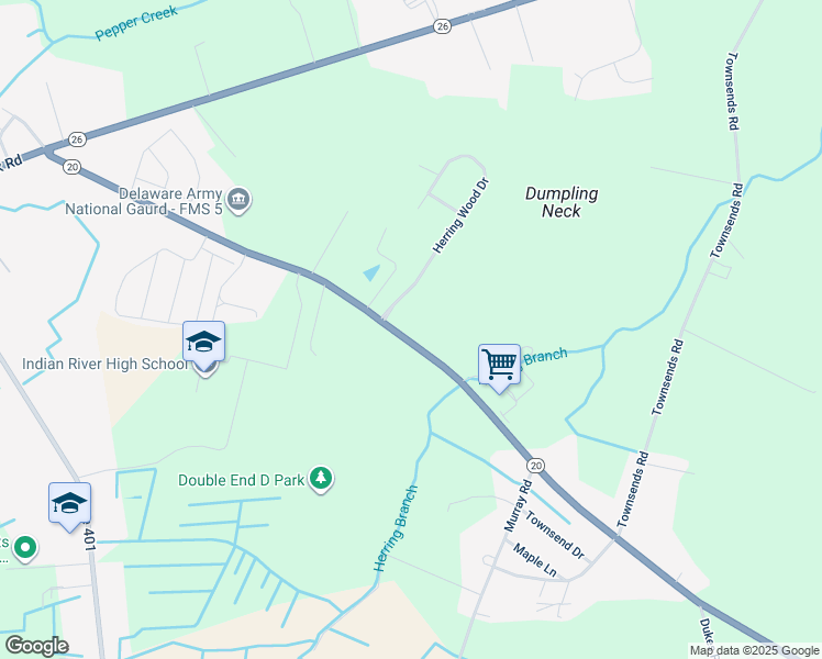map of restaurants, bars, coffee shops, grocery stores, and more near 30249 Armory Road in Dagsboro