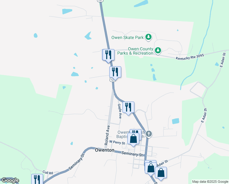map of restaurants, bars, coffee shops, grocery stores, and more near in New Liberty