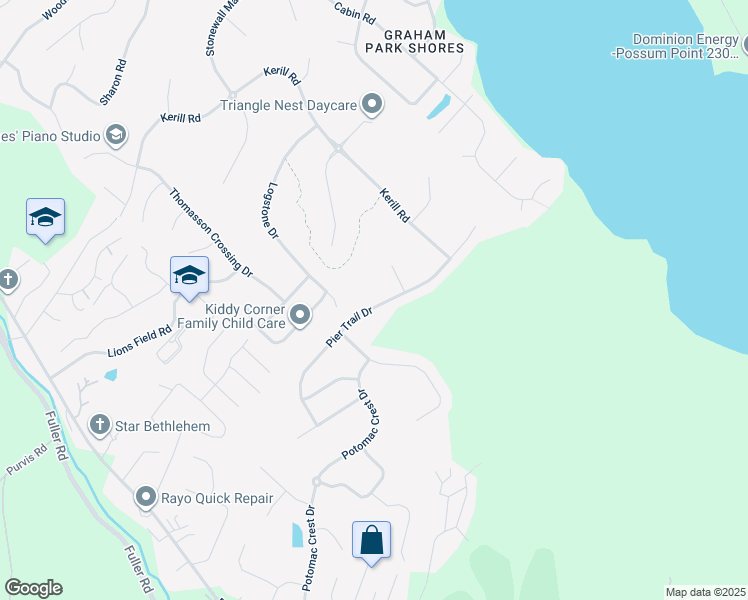 map of restaurants, bars, coffee shops, grocery stores, and more near 18776 Pier Trail Drive in Triangle