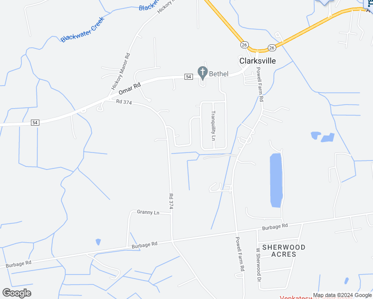 map of restaurants, bars, coffee shops, grocery stores, and more near 34256 Whispering Lane in Frankford