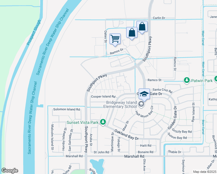 map of restaurants, bars, coffee shops, grocery stores, and more near 3294 Falcon Court in West Sacramento