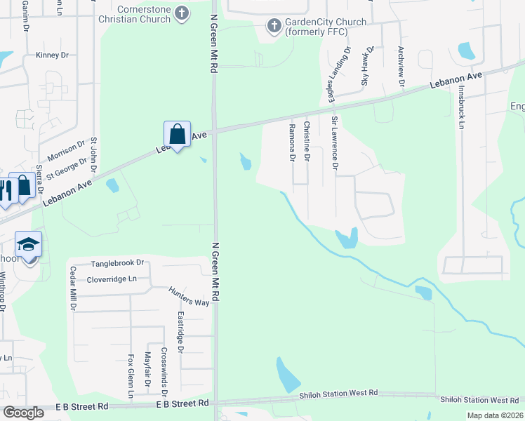 map of restaurants, bars, coffee shops, grocery stores, and more near 3506 Lebanon Avenue in Belleville