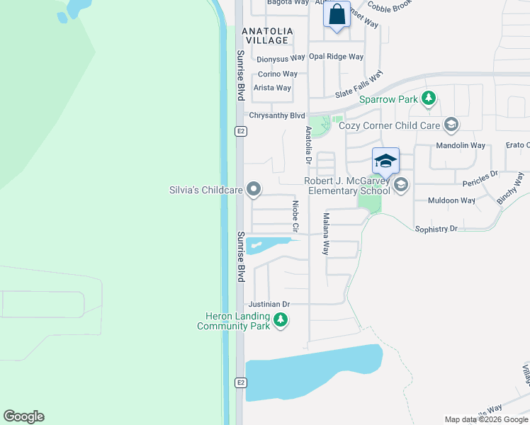map of restaurants, bars, coffee shops, grocery stores, and more near 11711 Arete Way in Rancho Cordova