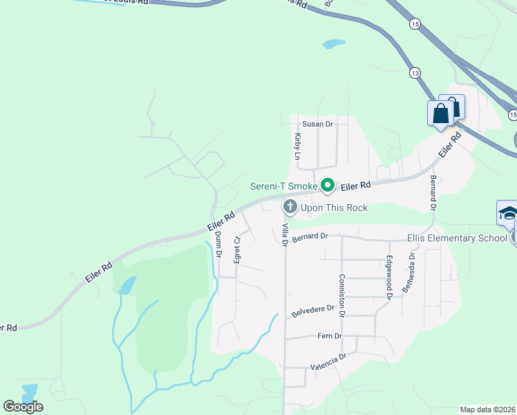 map of restaurants, bars, coffee shops, grocery stores, and more near 1 Dottie Drive in Belleville