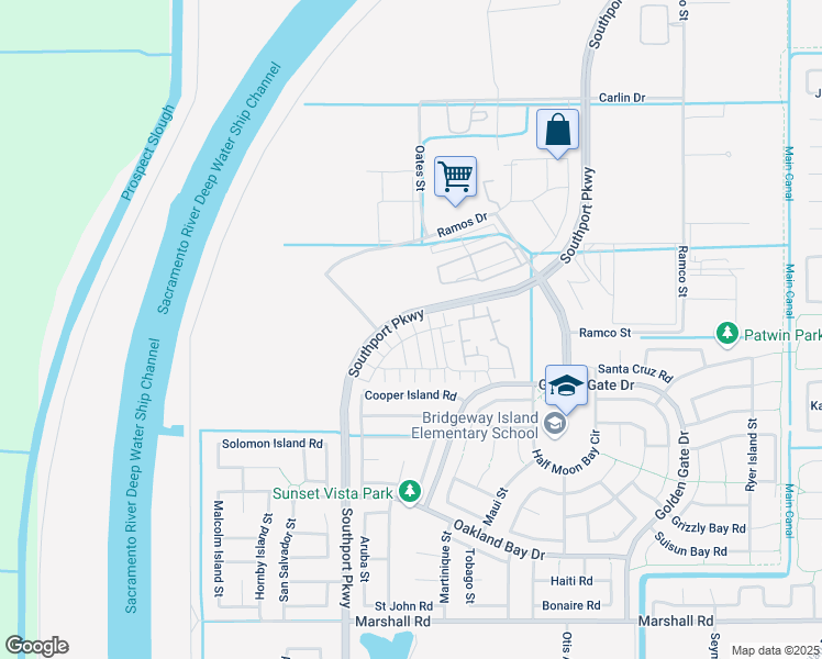 map of restaurants, bars, coffee shops, grocery stores, and more near 3125 Tanager Court in West Sacramento