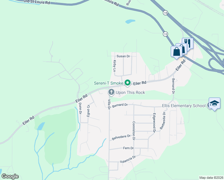 map of restaurants, bars, coffee shops, grocery stores, and more near 700 Eiler Road in Belleville