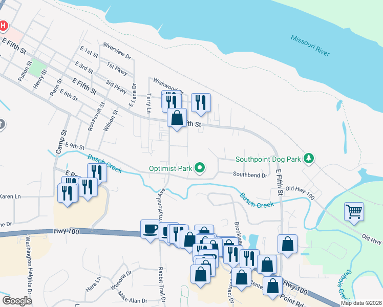 map of restaurants, bars, coffee shops, grocery stores, and more near 602 Alberta Lane in Washington