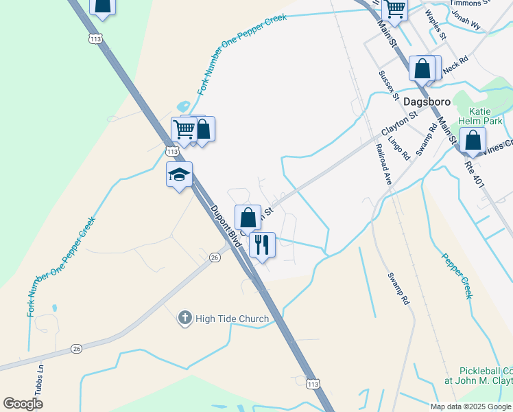 map of restaurants, bars, coffee shops, grocery stores, and more near 32342 Cea Dag Circle in Dagsboro