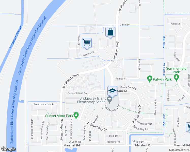 map of restaurants, bars, coffee shops, grocery stores, and more near 3413 Savannah Lane in West Sacramento