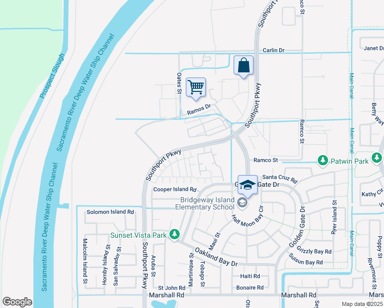 map of restaurants, bars, coffee shops, grocery stores, and more near 3125 Tanager Court in West Sacramento
