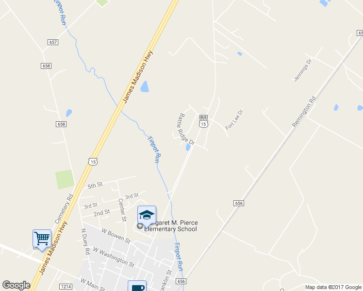 map of restaurants, bars, coffee shops, grocery stores, and more near 11716 Battle Ridge Drive in Remington