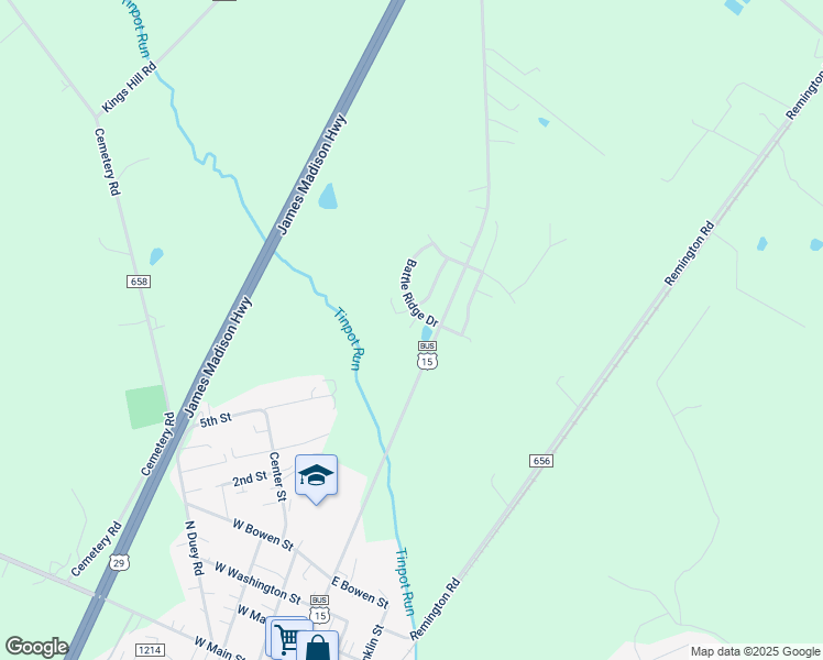 map of restaurants, bars, coffee shops, grocery stores, and more near 11716 Battle Ridge Drive in Remington