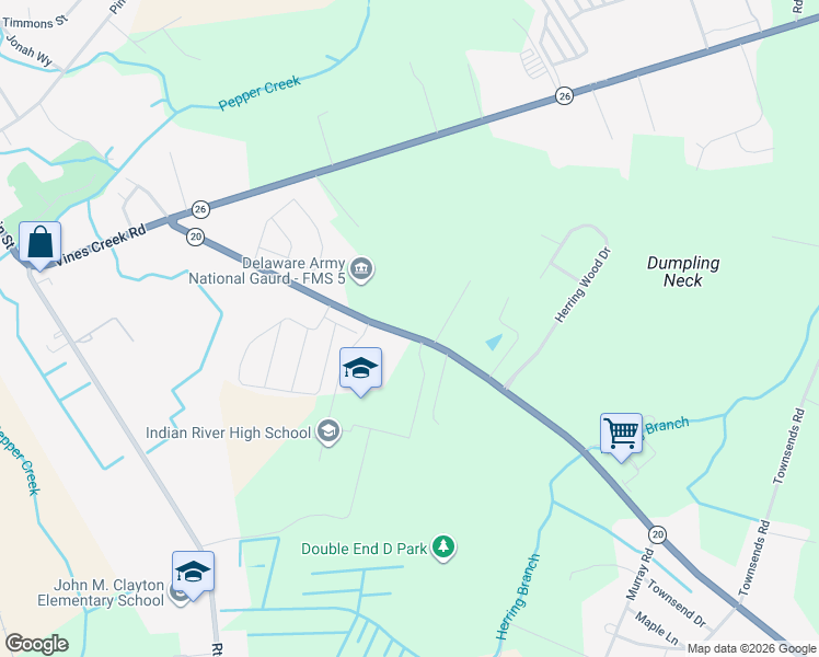 map of restaurants, bars, coffee shops, grocery stores, and more near 29803 Armory Road in Dagsboro