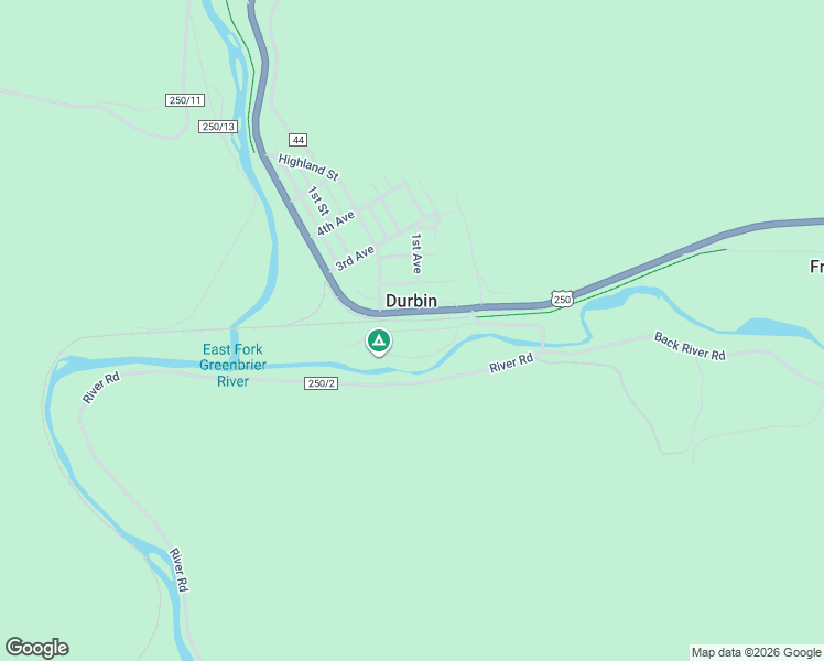 map of restaurants, bars, coffee shops, grocery stores, and more near Meadow Lane in Durbin