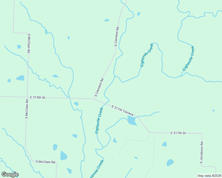 map of restaurants, bars, coffee shops, grocery stores, and more near 31407 South Clement Road in Harrisonville