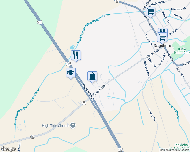 map of restaurants, bars, coffee shops, grocery stores, and more near 32362 Cea Dag Circle in Dagsboro