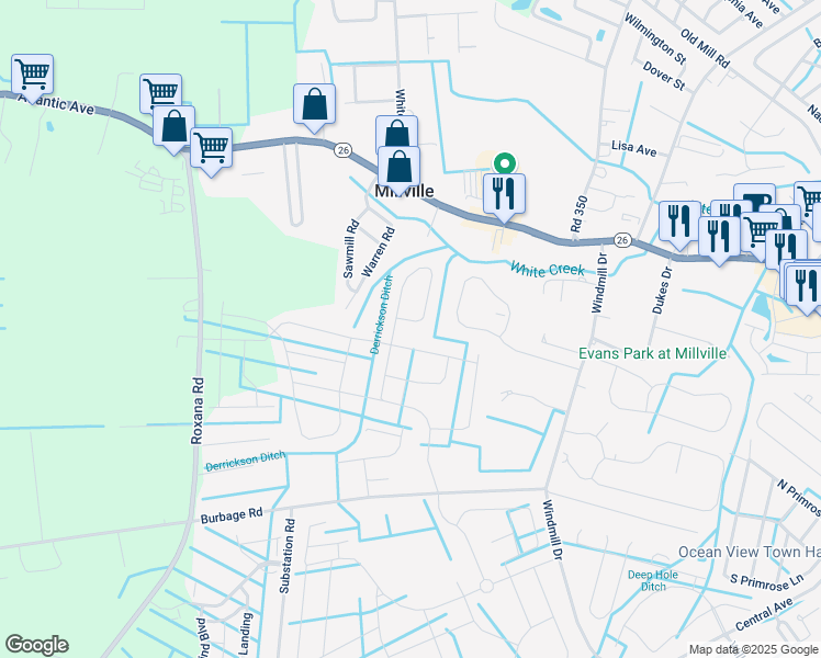 map of restaurants, bars, coffee shops, grocery stores, and more near 39229 Alapocus Drive in Ocean View