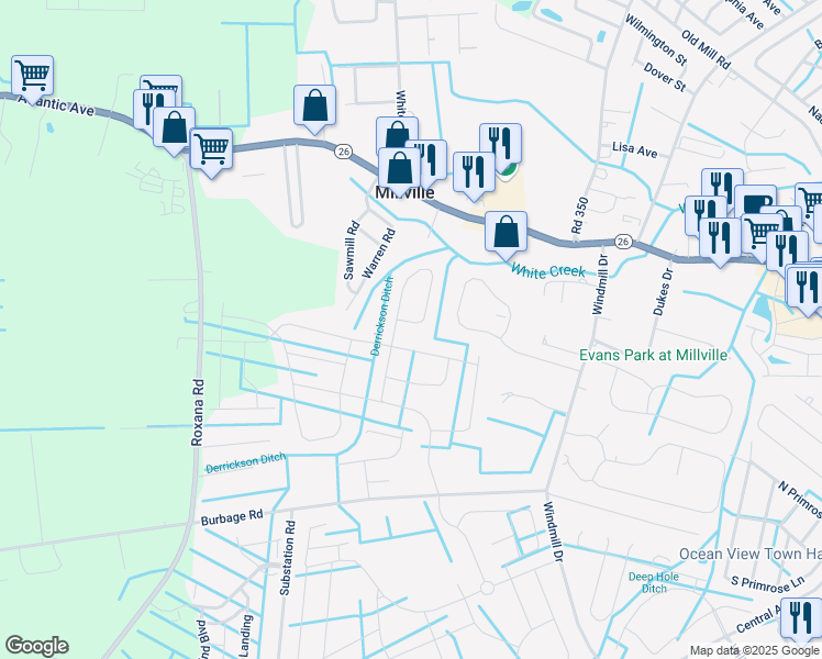 map of restaurants, bars, coffee shops, grocery stores, and more near 39229 Alapocus Drive in Ocean View