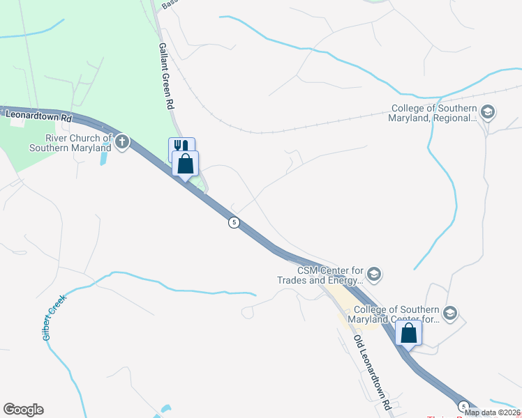 map of restaurants, bars, coffee shops, grocery stores, and more near 14959 Foster Lane in Hughesville
