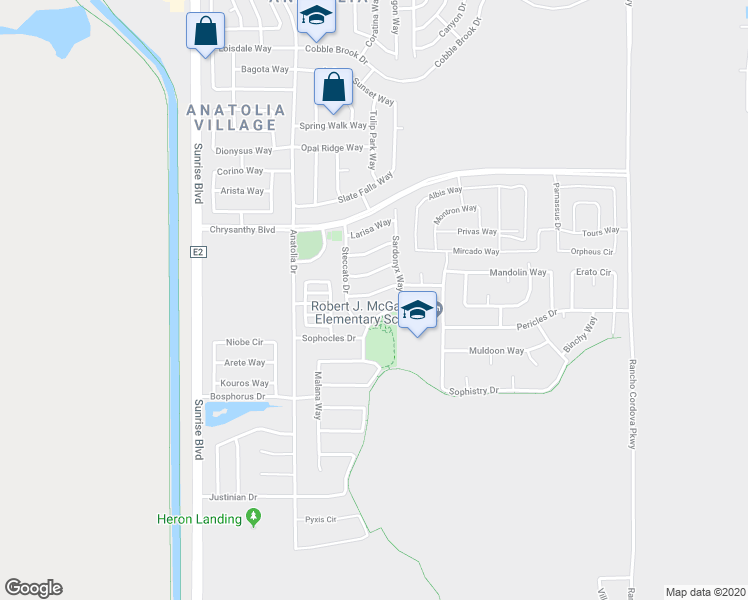 map of restaurants, bars, coffee shops, grocery stores, and more near 11870 Rubilite Way in Rancho Cordova
