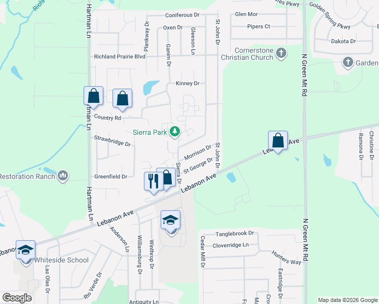 map of restaurants, bars, coffee shops, grocery stores, and more near 25 Saint George Drive in Belleville