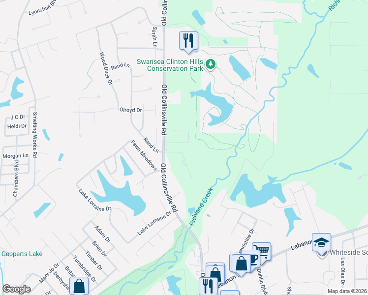 map of restaurants, bars, coffee shops, grocery stores, and more near 36 Clinton Hill Drive in Belleville