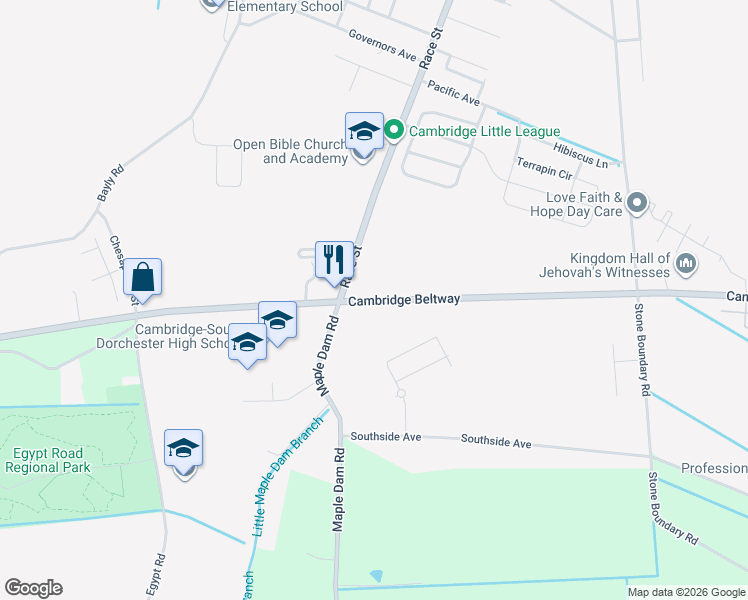 map of restaurants, bars, coffee shops, grocery stores, and more near Cambridge Beltway in Cambridge