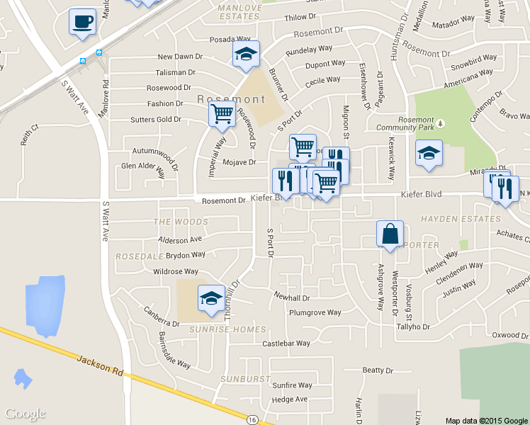 map of restaurants, bars, coffee shops, grocery stores, and more near in Rosemont