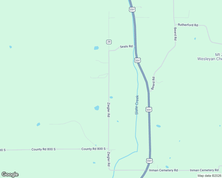 map of restaurants, bars, coffee shops, grocery stores, and more near County Road 29 in Loogootee
