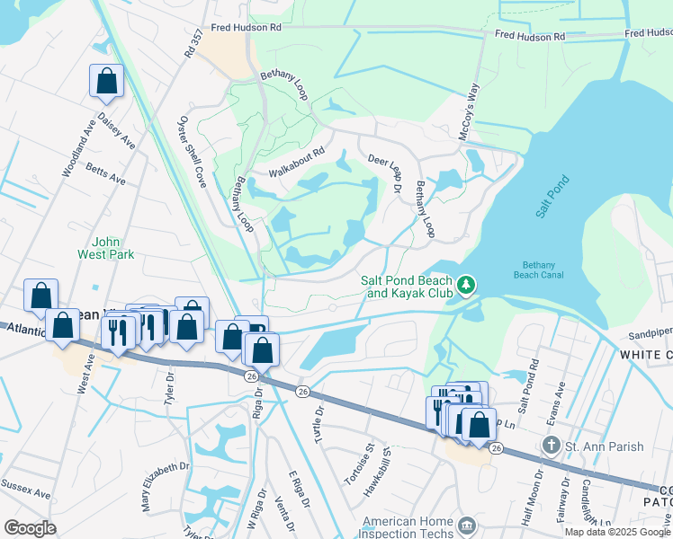 map of restaurants, bars, coffee shops, grocery stores, and more near 496 Bethany Loop in Bethany Beach