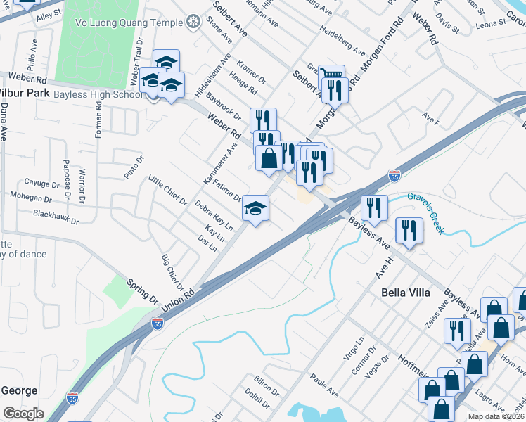 map of restaurants, bars, coffee shops, grocery stores, and more near 815 Union Road in St. Louis