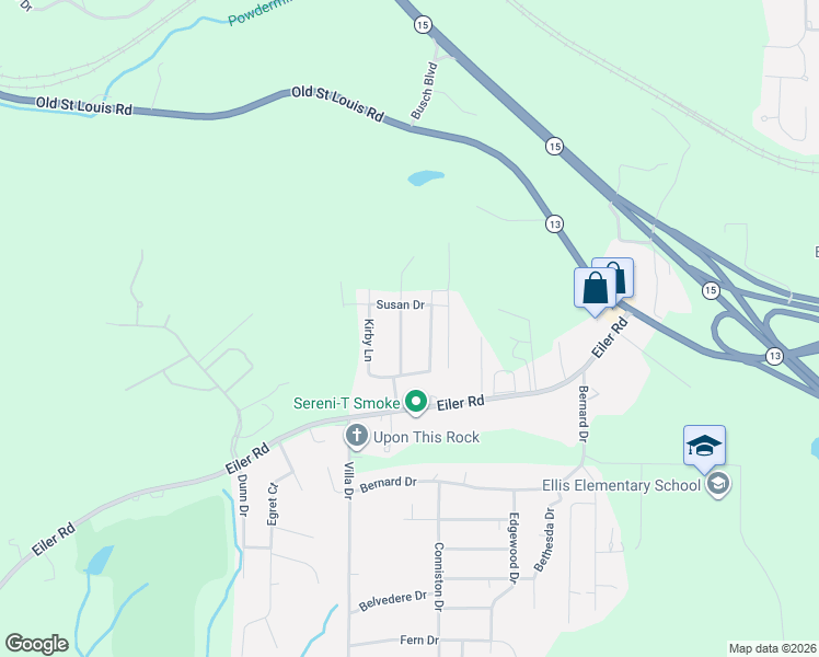 map of restaurants, bars, coffee shops, grocery stores, and more near 120 Indian Hill Dr in Belleville