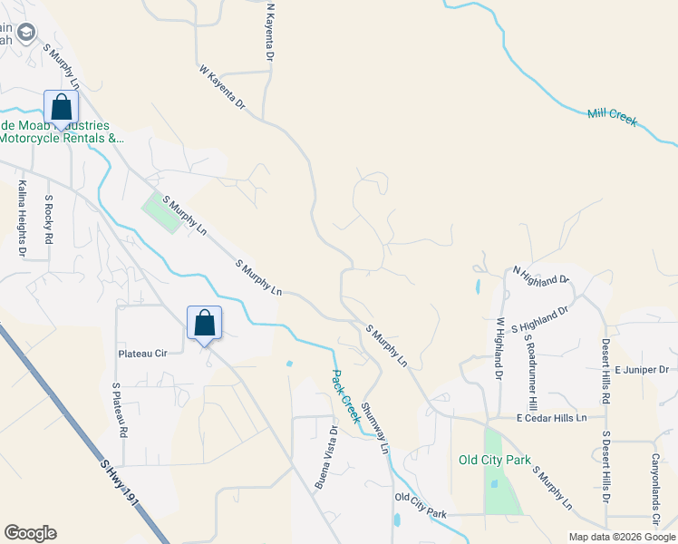 map of restaurants, bars, coffee shops, grocery stores, and more near 1753 Old Mail Trail in Moab