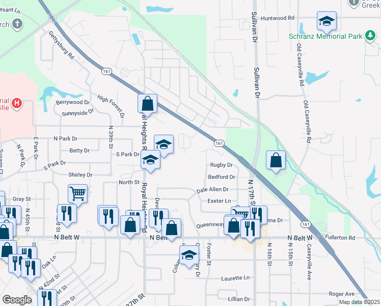 map of restaurants, bars, coffee shops, grocery stores, and more near 4 Pheasantwood Drive in Belleville