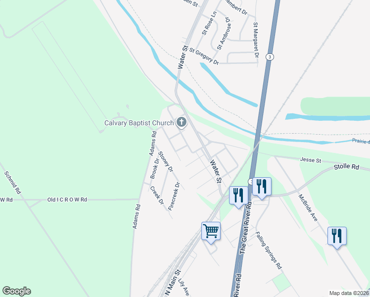 map of restaurants, bars, coffee shops, grocery stores, and more near 66 Mousette Avenue in St. Clair County